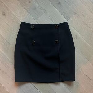 nbd black button mini skirt size small